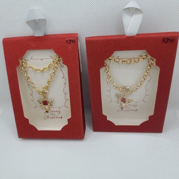 Holiday Time Christmas Fashion Jewelry Goldtone/Silvertone Bracelets Pins 12 Pcs - Picture 9 of 14